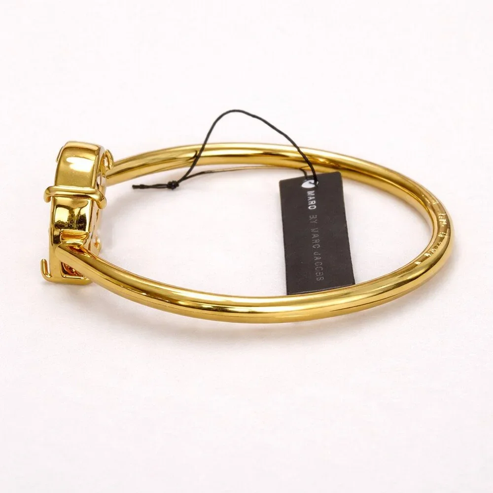 Marc by Marc Jacobs Floating Charms Hinged Cuff Bangle Bracelet Gold NWT - Picture 4 of 6